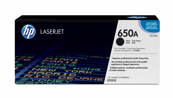 HP 650A Black Original Toner Cartridge (CE270A) 