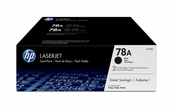 HP 78A Black Original Toner Cartridge (2 Pack) (CE278AD) 