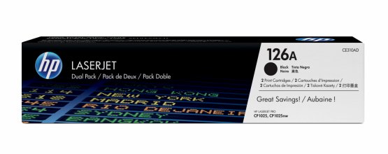 HP 126A Black Original Toner Cartridge (2 Pack) (CE310AD) 