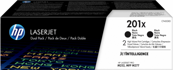 HP 201X Black Original Toner Cartridge (2 Pack) - High Capacity (CF400XD) 