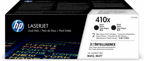 HP 410X Black Original Toner Cartridge (2 Pack) - High Capacity (CF410XD) 