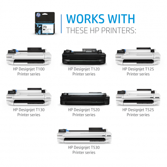 HP 711 Black Original DesignJet Ink Cartridge (CZ129A) 