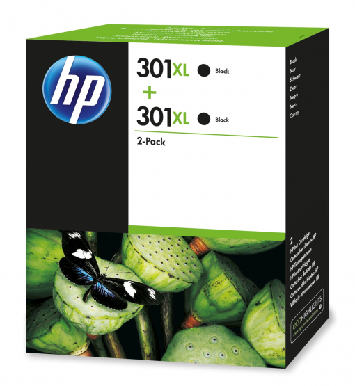 HP 301XL 2-pack Black Original Ink Cartridge - High Capacity (D8J45AE) 