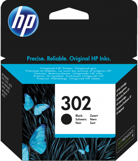 HP 302 Black Original Ink Cartridge (F6U66AE) 