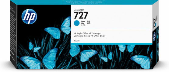 HP 727 Cyan Original DesignJet Ink Cartridge - Extra High Capacity (F9J76A) 
