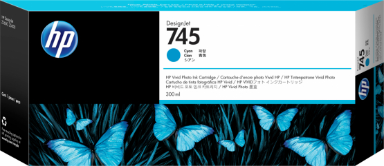 HP 745Cyan Original DesignJet Ink Cartridge - Extra High Capacity (F9K03A) 
