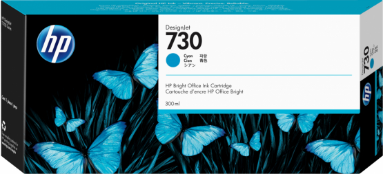 HP 730 Cyan Original DesignJet Ink Cartridge - Extra High Capacity (P2V68A) 