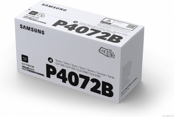 Samsung CLT-P4072B Black Toner Cartridge - 2 Pack(SU381A) 