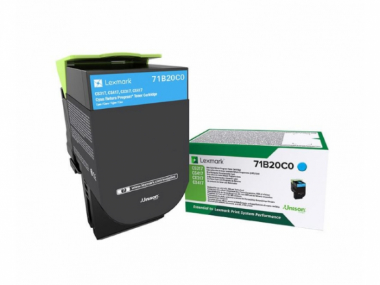Lexmark 71B20C0 Cyan Original Toner Cartridge (71B20C0) 