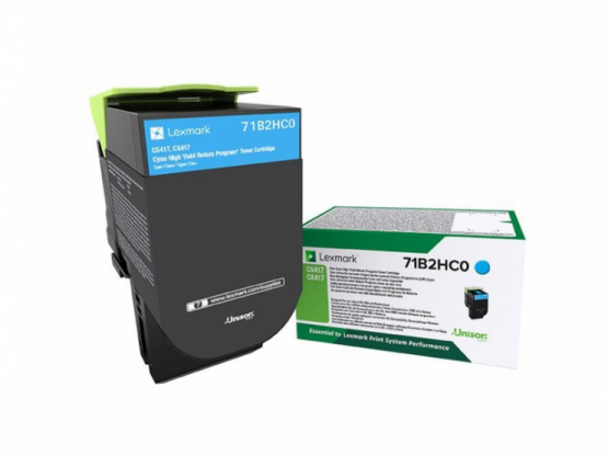 Lexmark 71B2HC0 Cyan Original Toner Cartridge (71B2HC0) 