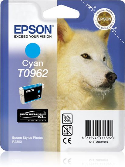 Epson T0962 (Husky) Cyan Ink Cartridge (C13T09624010) 