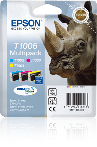 Epson T1006 (Rhino) Ink Cartridge Multi-Pack 3-colours - DURABrite Ultra Ink (C13T10064010) 