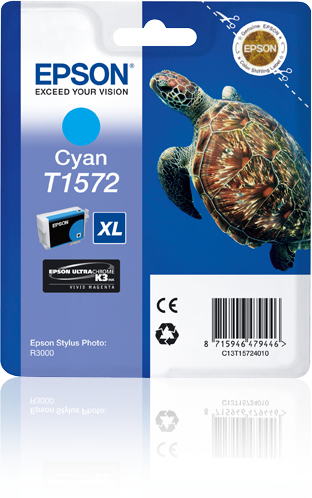 Epson T157 (Turtle) Cyan Ink Cartridge (C13T15724010) 