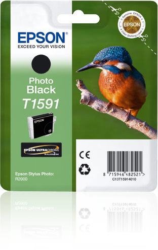 Epson T1591 (Hummingbird) Photo Black Ink Cartridge (C13T15914010) 