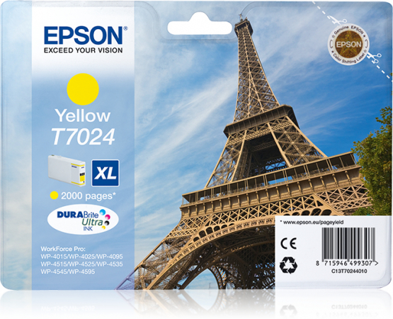 Epson T72024XL (Eiffel Tower) Yellow Ink Cartridge (C13T70244010) 