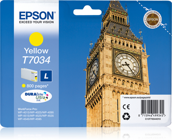 Epson T7034 (Big Ben) Yellow Ink Cartridge (C13T70344010) 