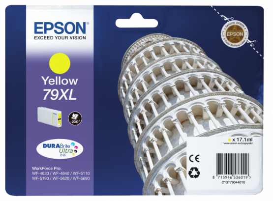 Epson 79XL (Tower of Pisa) Yellow Ink Cartridge - DURABrite Ultra Ink (C13T79044010) 